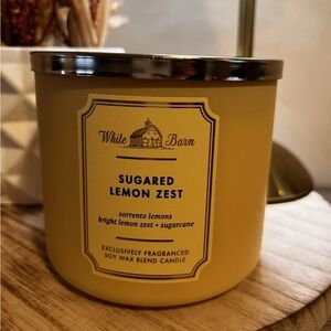 New Bath & Body Works 3 Wick Candle Sugared Lemon Zest